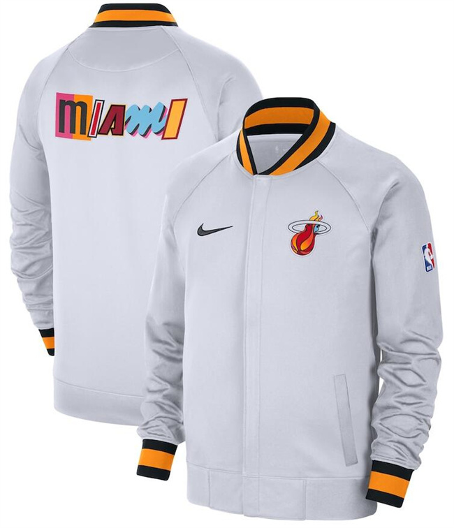 Men's Miami Heat White 2022/23 City Edition Full-Zip Jacket